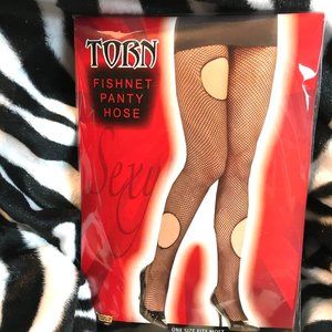 *Forum Torn Fishnet Pantyhose NWT NOS